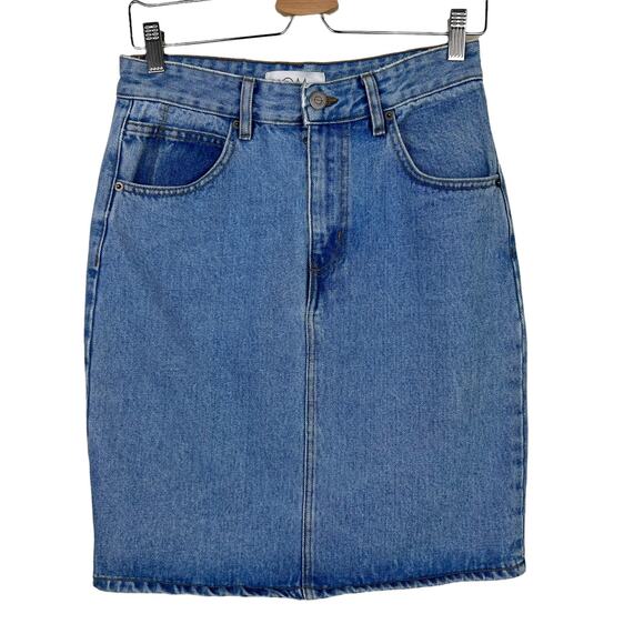 Objects Without Meaning Denim Pencil Skirt Size 27 - Picture 2 of 10